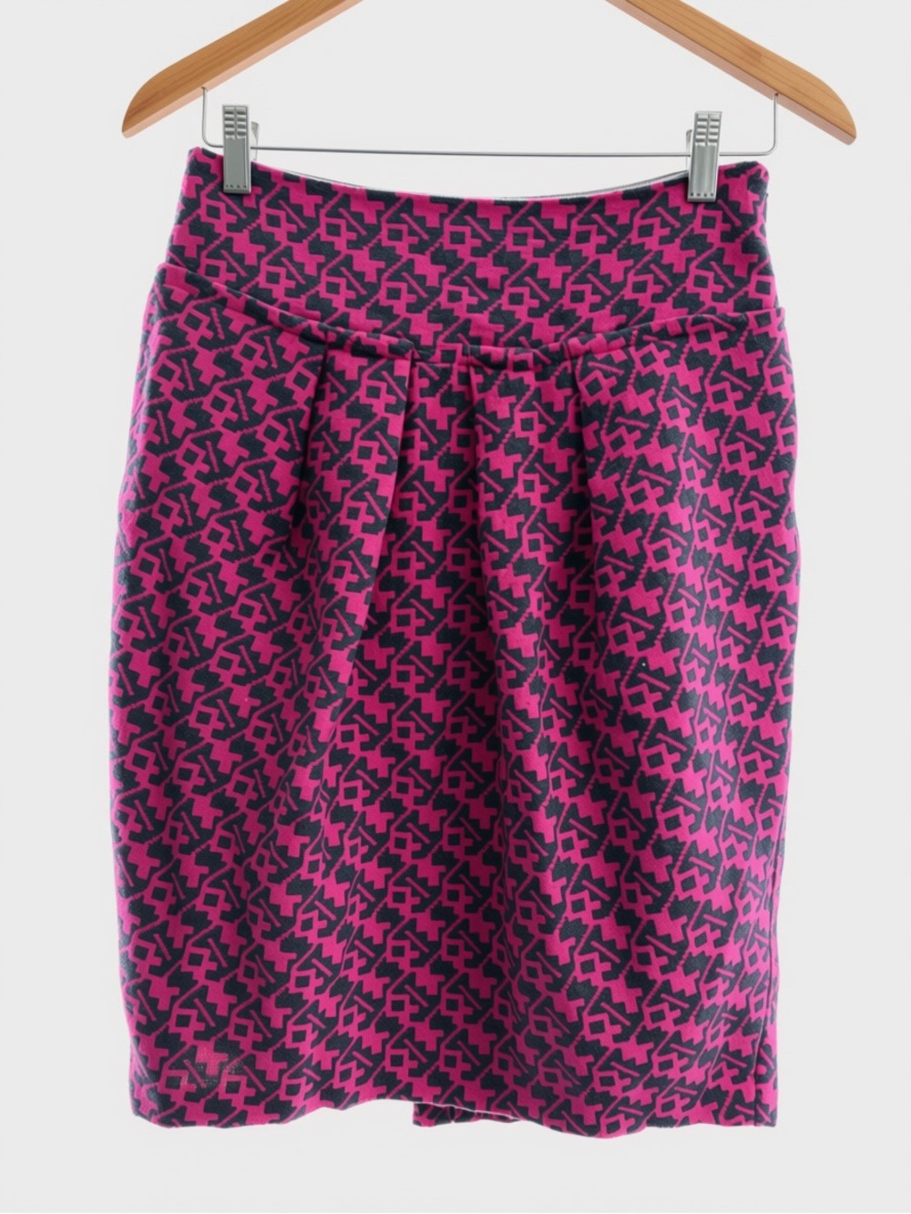 Anthropologie Women's Pink Patterned Pencil Skirt